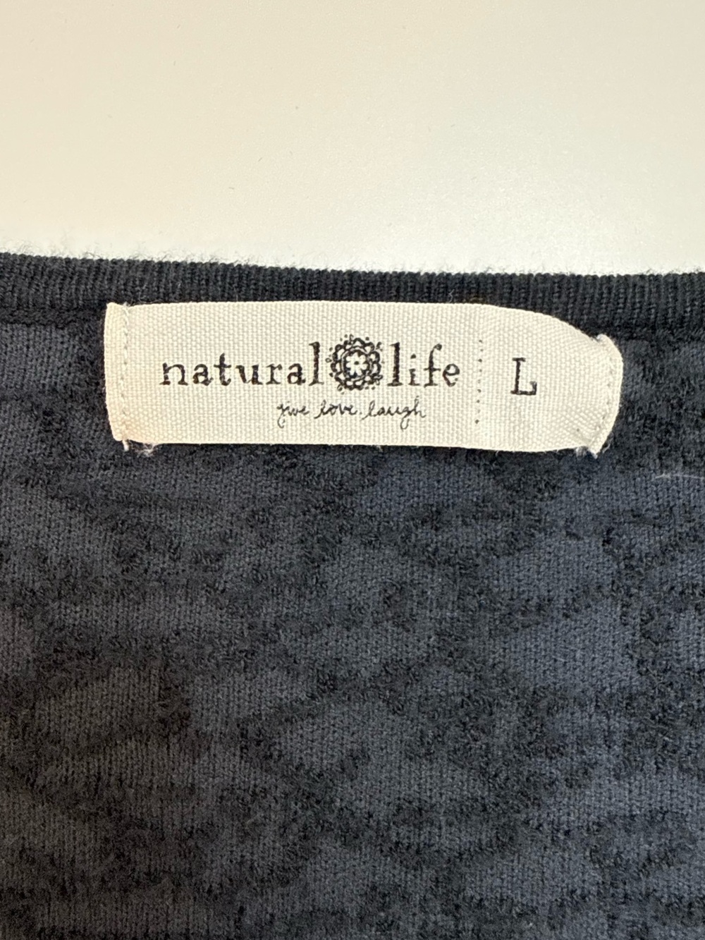 Natural Life | Textured Long Sleeve Top | Black |  Size Large - Picture 3 of 7